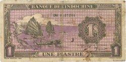 1 Piastre violet FRENCH INDOCHINA  1942 P.060 VG