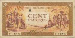 100 Piastres orange INDOCINA FRANCESE  1942 P.066