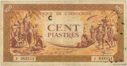 100 Piastres orange FRENCH INDOCHINA  1942 P.066 F