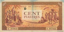 100 Piastres orange FRANZÖSISCHE-INDOCHINA  1942 P.066 fSS
