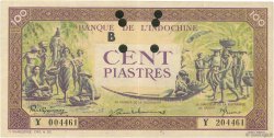100 Piastres violet et vert Spécimen INDOCHINA  1942 P.067s MBC+