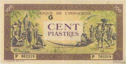 100 Piastres violet et vert FRANZÖSISCHE-INDOCHINA  1942 P.067 VZ