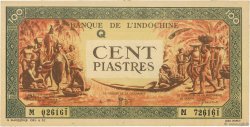 100 Piastres orange, cadre noir INDOCINA FRANCESE  1942 P.073 q.FDC