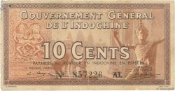 10 Cents FRENCH INDOCHINA  1939 P.085c VF