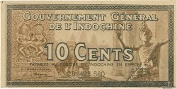 10 Cents INDOCINA FRANCESE  1939 P.085d AU