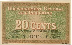 20 Cents INDOCHINE FRANÇAISE  1939 P.086a