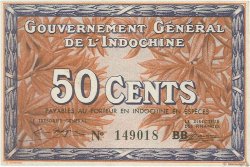 50 Cents FRENCH INDOCHINA  1939 P.087c AU-