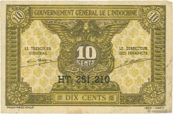 10 Cents INDOCINA FRANCESE  1942 P.089a MB