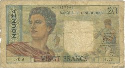 20 Francs NOUVELLE CALÉDONIE  1954 P.50b fSGE