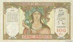 100 Francs TAHITI  1956 P.14c MB