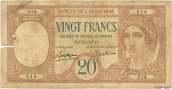 20 Francs DJIBUTI  1936 P.07a q.B