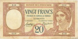 20 Francs DJIBOUTI  1936 P.07a VF-