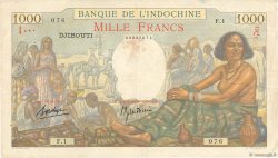 1000 Francs DJIBOUTI  1938 P.10 VF+