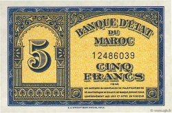 5 Francs MOROCCO  1943 P.24 UNC-