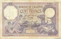 100 Francs ALGERIA  1932 P.081b F