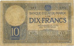 10 Francs MOROCCO  1928 P.11b F-