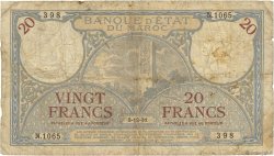 20 Francs MOROCCO  1931 P.18a G