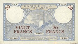 20 Francs MOROCCO  1941 P.18b VF+
