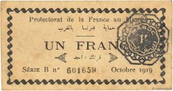 1 Franc MAROCCO  1919 P.06a BB