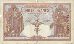 1000 Francs TUNISIA  1939 P.11b VG