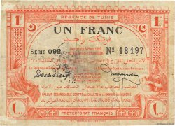 1 Franc TUNISIA  1920 P.49 F+