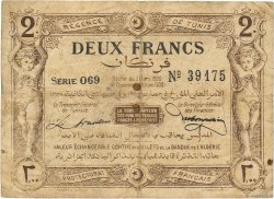 2 Francs TUNISIA  1920 P.50 F