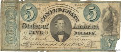 5 Dollars ESTADOS CONFEDERADOS DE AMÉRICA  1861 P.17b RC
