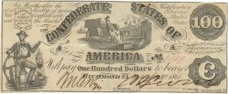 100 Dollars ESTADOS CONFEDERADOS DE AMÉRICA  1861 P.38 MBC
