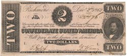 2 Dollars CONFEDERATE STATES OF AMERICA  1862 P.50a VF+