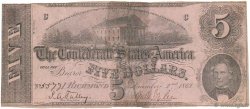 5 Dollars ÉTATS CONFÉDÉRÉS D AMÉRIQUE  1862 P.51c