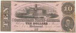 10 Dollars STATI CONFEDERATI D AMERICA  1862 P.52a