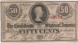50 Cents CONFEDERATE STATES OF AMERICA  1863 P.56 XF-