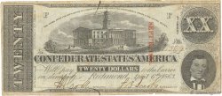 20 Dollars ÉTATS CONFÉDÉRÉS D AMÉRIQUE  1863 P.61b