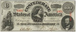 100 Dollars 美利堅聯盟國  1863 P.63 AU-