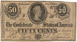 50 Cents CONFEDERATE STATES OF AMERICA  1864 P.64a VF