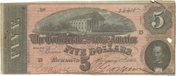5 Dollars CONFEDERATE STATES OF AMERICA  1864 P.67 F+