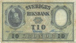 10 Kronor SUÈDE  1957 P.43e MB
