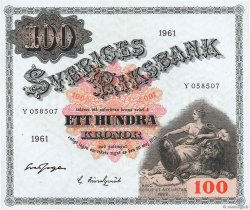 100 Kronor SUÈDE  1961 P.48c SC