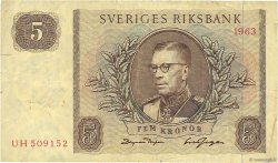 5 Kronor SWEDEN  1963 P.50b F
