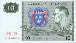 10 Kronor SWEDEN  1981 P.52e UNC
