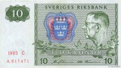 10 Kronor SWEDEN  1985 P.52e VF