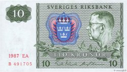 10 Kronor SWEDEN  1987 P.52e UNC-