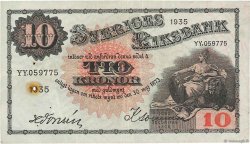 10 Kronor SUÈDE  1935 P.34r TTB+