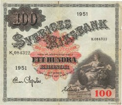 100 Kronor SWEDEN  1951 P.36ag VF