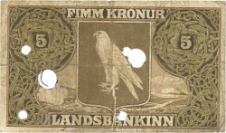5 Kronur ISLANDA  1912 P.07b q.MB