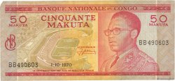 50 Makuta REPúBLICA DEMOCRáTICA DEL CONGO  1970 P.011b BC