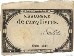 5 Livres FRANCIA  1793 Ass.46a MB