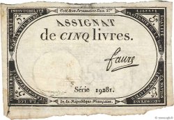 5 Livres FRANCIA  1793 Ass.46a BC+