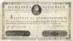 90 Livres FRANCE  1790 Ass.08a VG