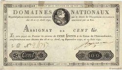 100 Livres FRANCE  1791 Ass.15a VF